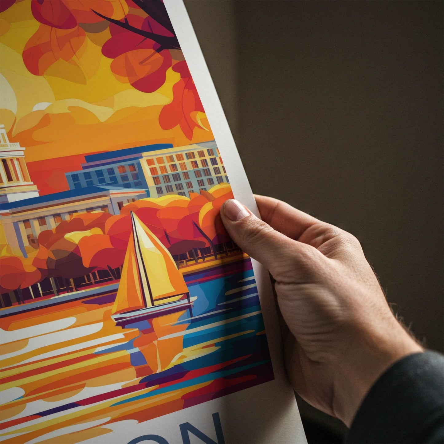 Madison Poster - Wisconsin Travel Art - Colorful Capitol Sunset Home Decor