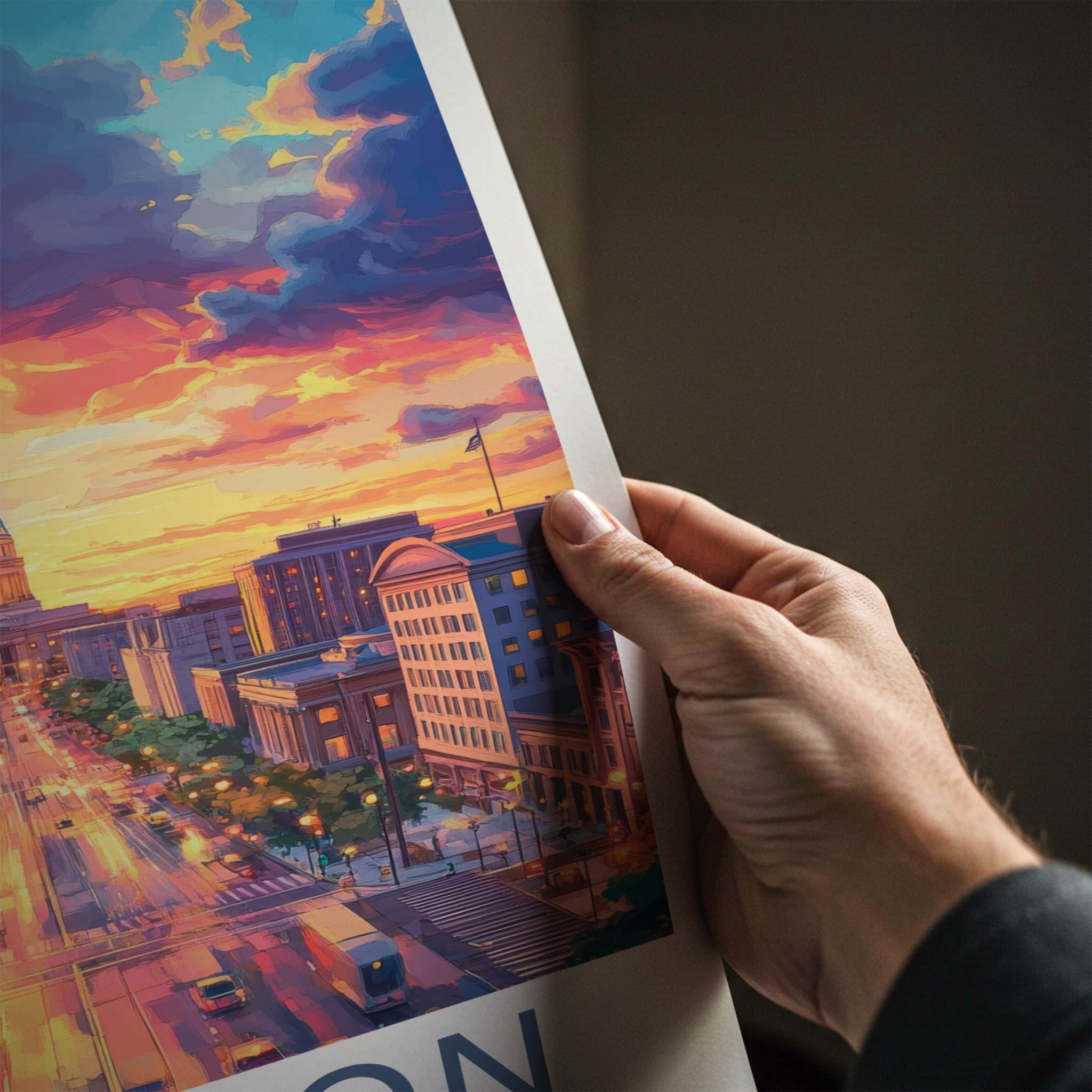 Madison Poster - Wisconsin Wall Art - Vibrant Sunset City Home Decor