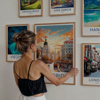 Madrid Poster - Spain Travel Art - Vibrant City Sunset Home Decor
