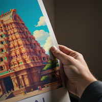 Madurai Poster - India Art Print - Tamil Nadu Ornate Temple Towers Wall Decor