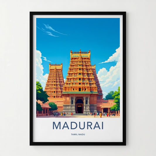 Madurai Poster - India Wall Art - Tamil Nadu Ornate Temple Home Decor