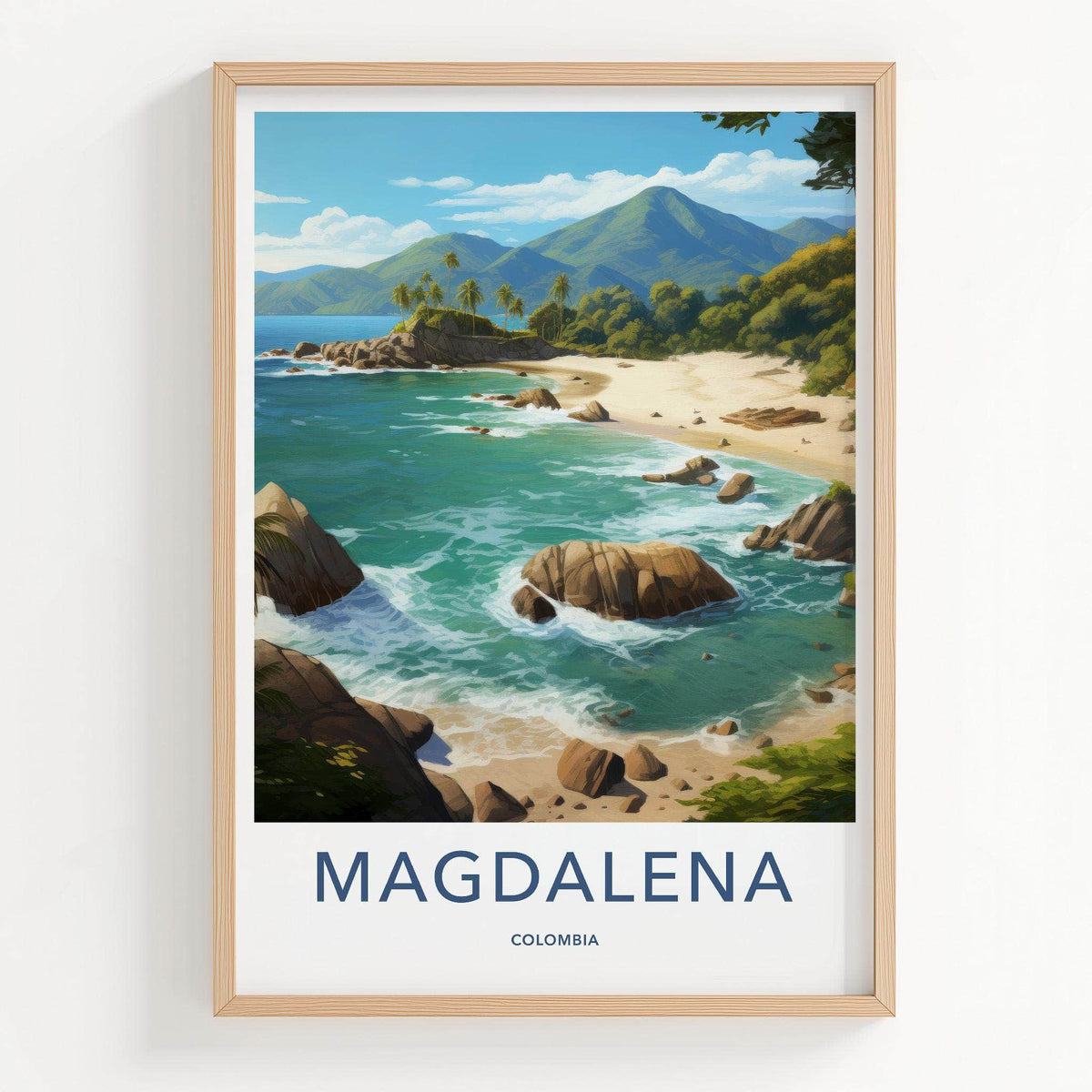 Magdalena Colombia Poster - Scenic Mountain Art & Vibrant Beach
