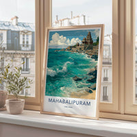 Mahabalipuram Poster - India Wall Art - Tamil Nadu Ancient Temple Coast Gift