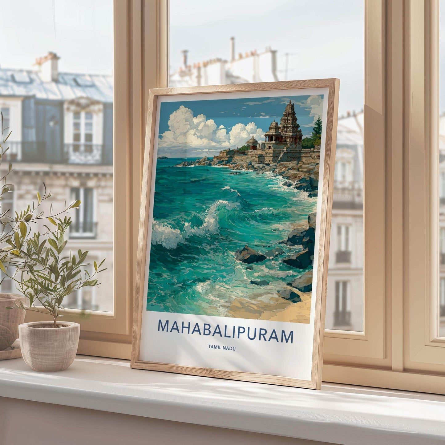 Mahabalipuram Poster - India Wall Art - Tamil Nadu Ancient Temple Coast Gift