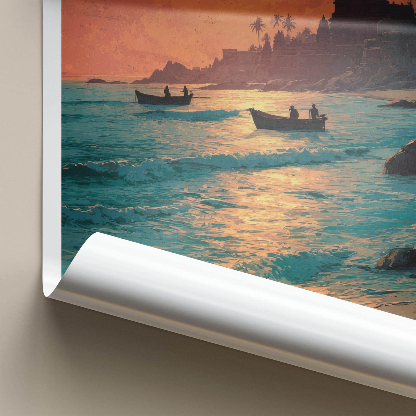 Mahabalipuram Poster - India Wall Art - Tamil Nadu Temple Gift