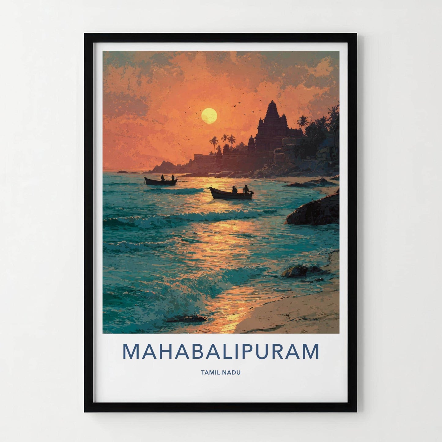 Mahabalipuram Poster - India Wall Art - Tamil Nadu Temple Gift