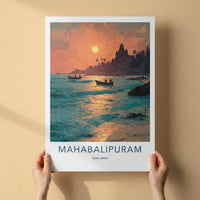 Mahabalipuram Poster - India Wall Art - Tamil Nadu Temple Gift