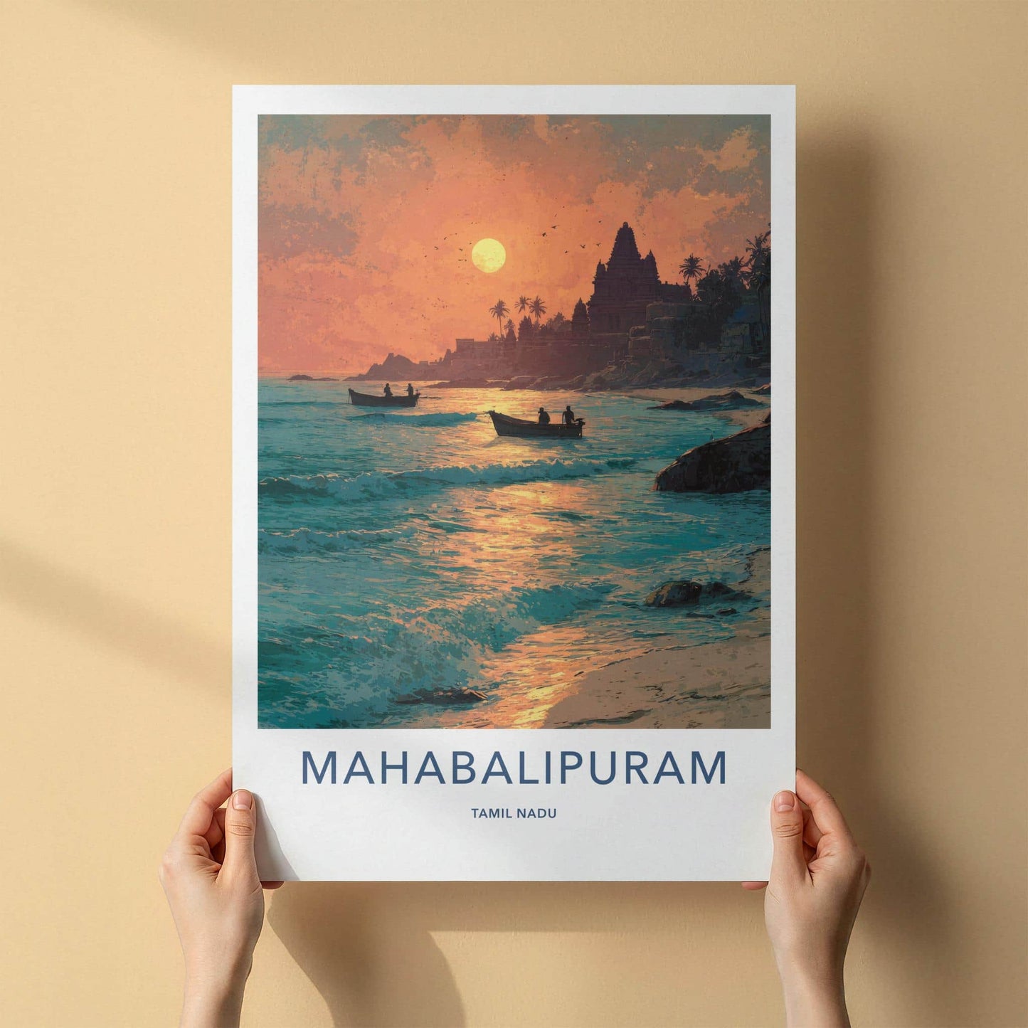 Mahabalipuram Poster - India Wall Art - Tamil Nadu Temple Gift
