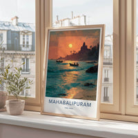 Mahabalipuram Poster - India Wall Art - Tamil Nadu Temple Gift