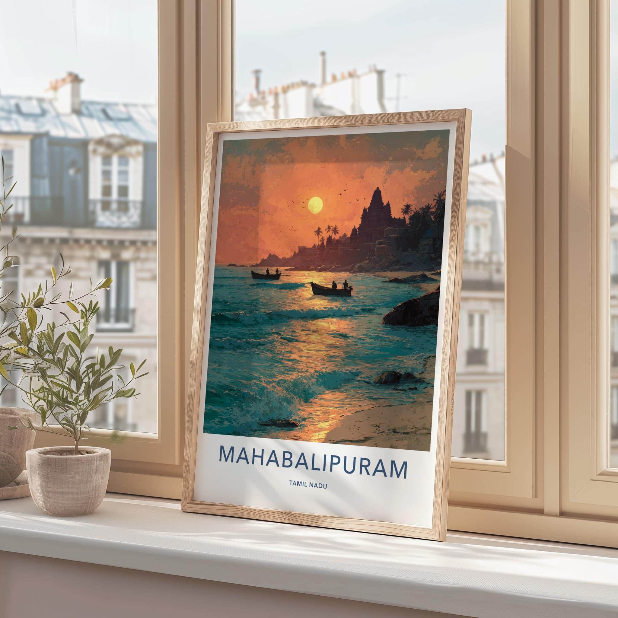 Mahabalipuram Poster - India Wall Art - Tamil Nadu Temple Gift