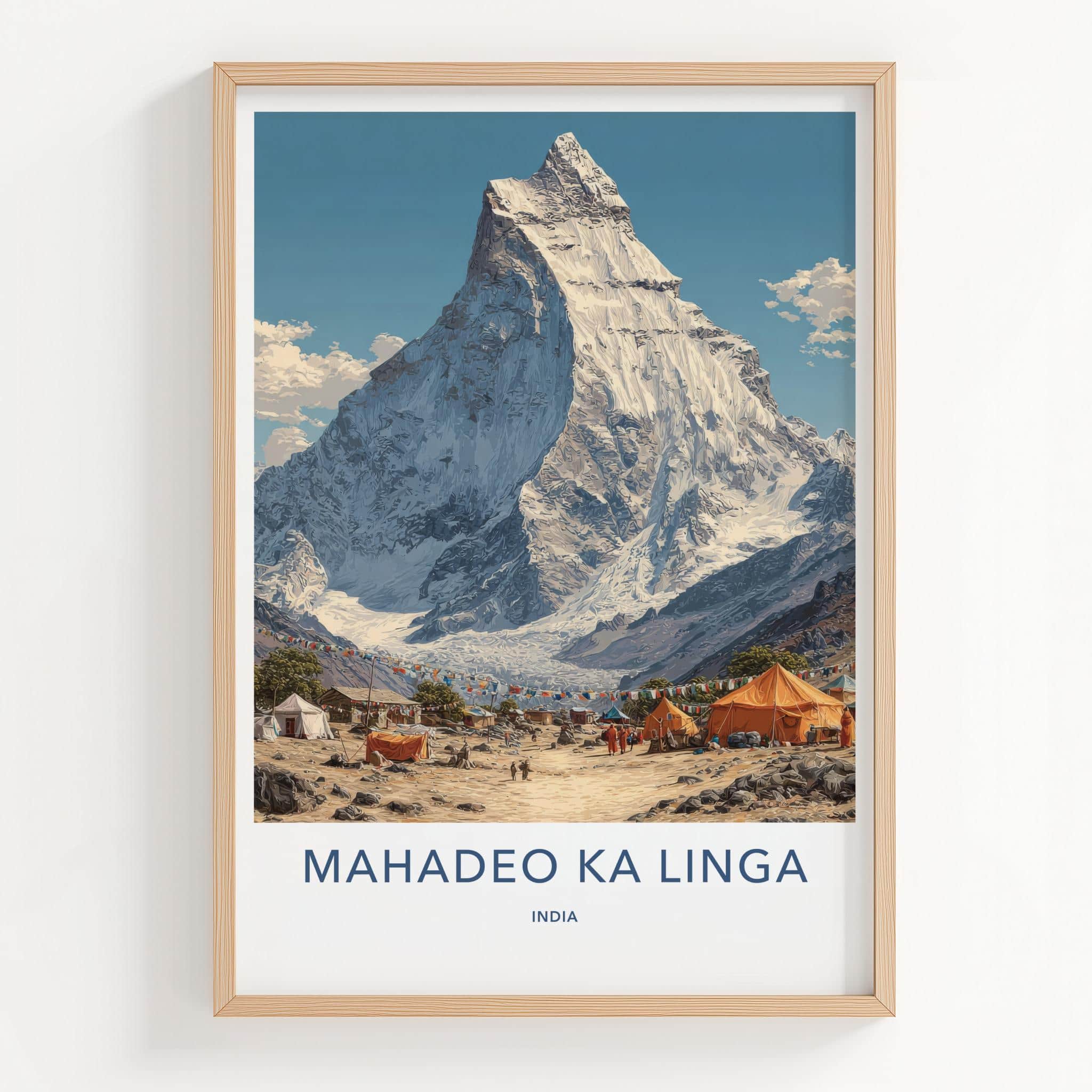 Mahadeo Ka Linga Poster - India Art Print - Uttarakhand Snow Capped Peak Home Art