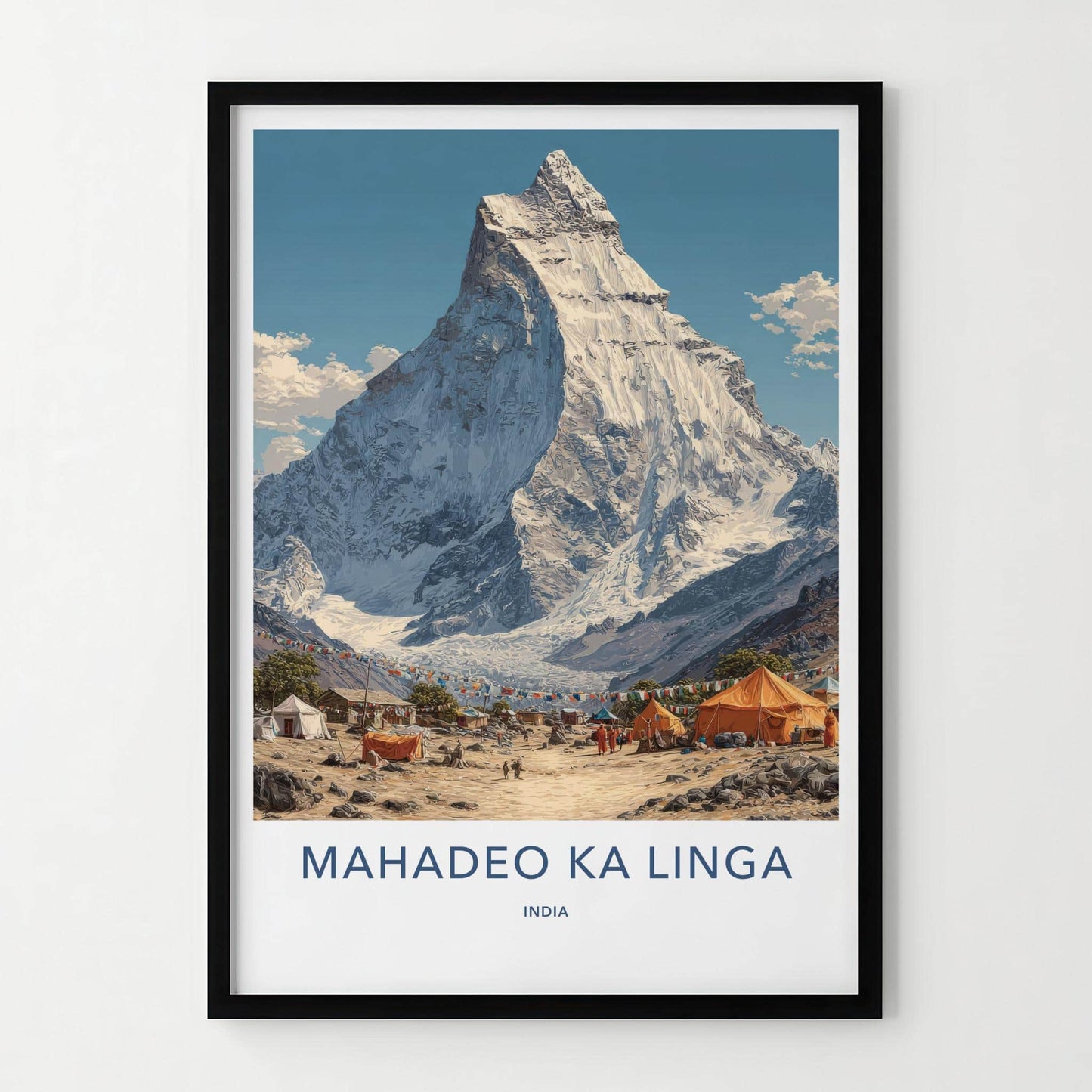 Mahadeo Ka Linga Poster - India Art Print - Uttarakhand Snow Capped Peak Home Art