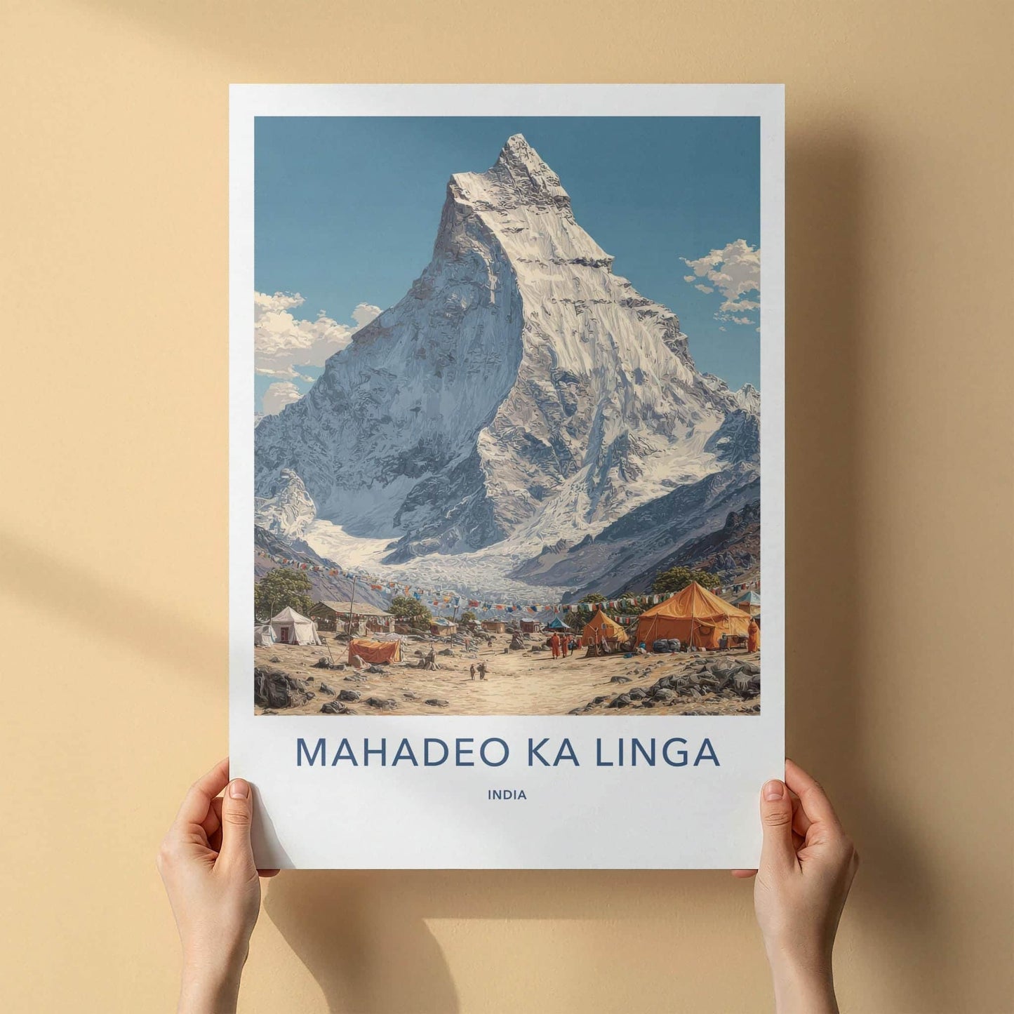Mahadeo Ka Linga Poster - India Art Print - Uttarakhand Snow Capped Peak Home Art