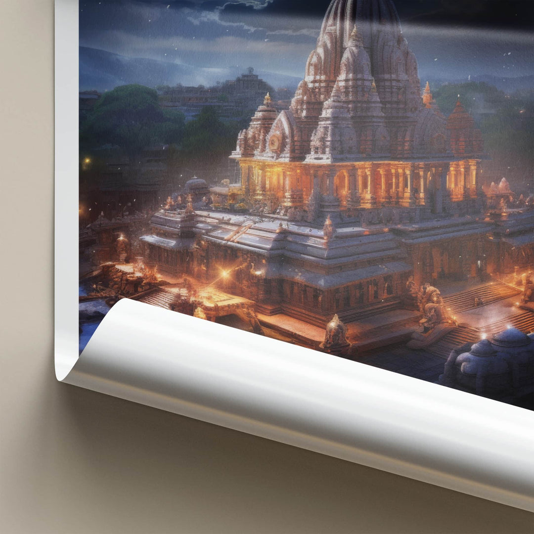 Mahakaleshwar Poster - India Fine Art - Madhya Pradesh Grand Temple Lit Gift