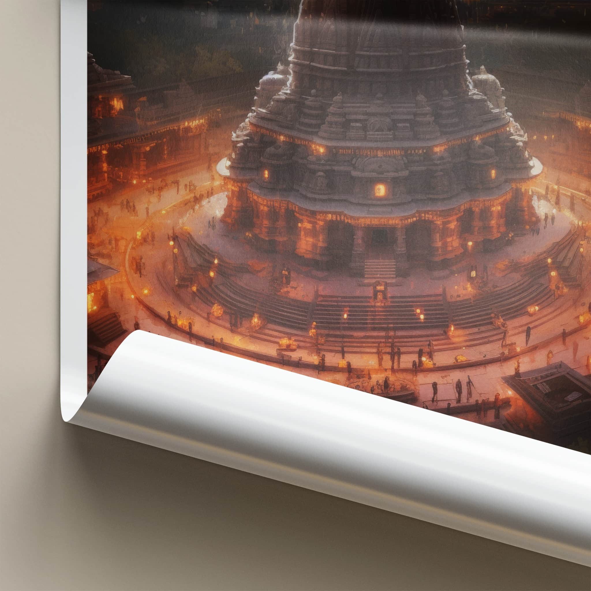Mahakaleshwar Poster - India Travel Art - Madhya Pradesh Lit Temple Home Decor