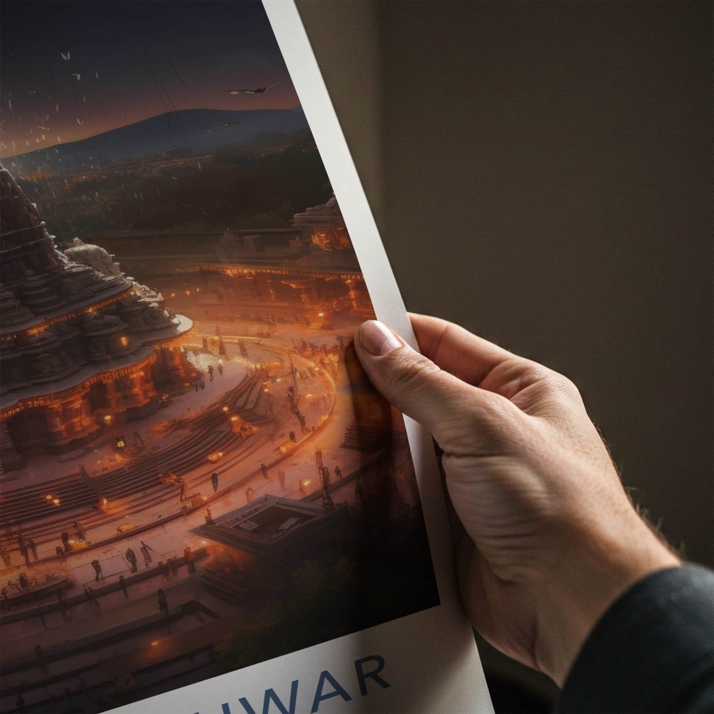 Mahakaleshwar Poster - India Travel Art - Madhya Pradesh Lit Temple Home Decor
