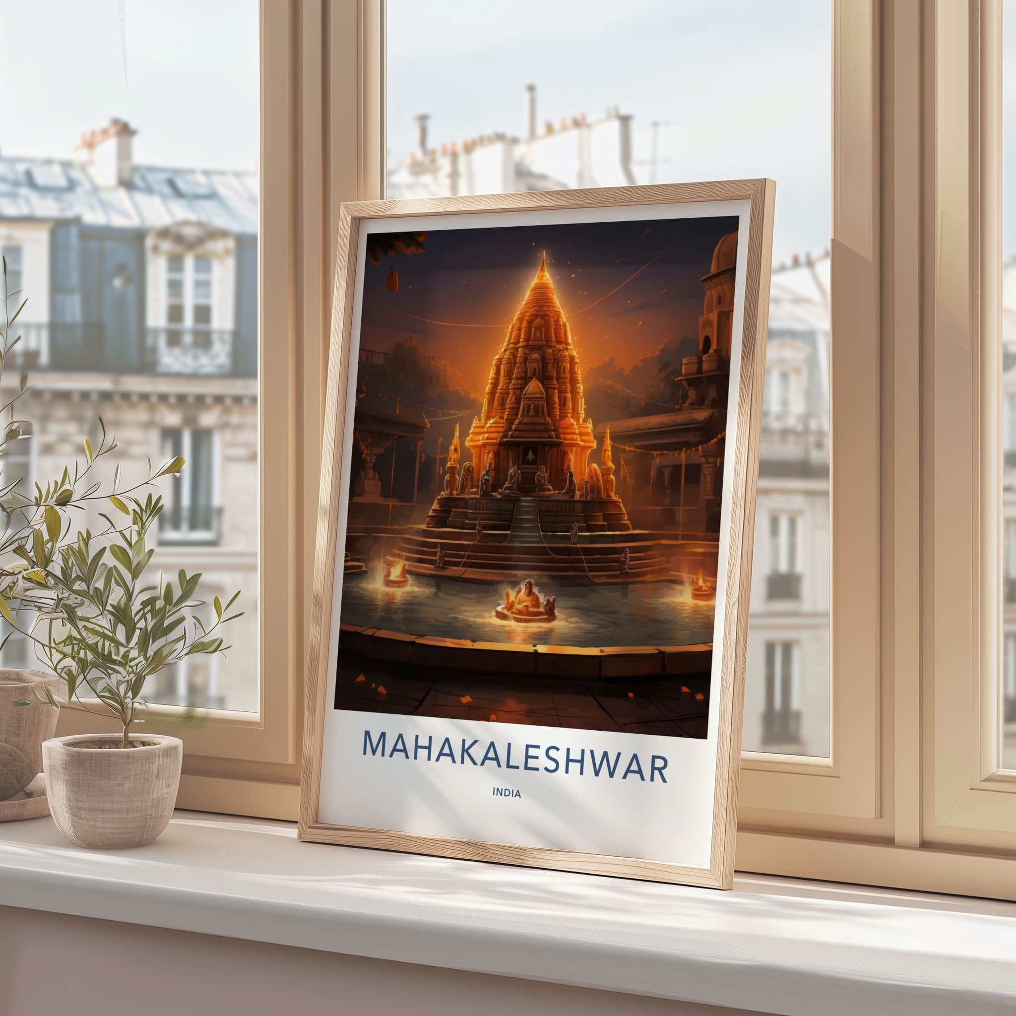 Mahakaleshwar Poster - India Travel Art - Madhya Pradesh Radiant Temple Complex Home Decor