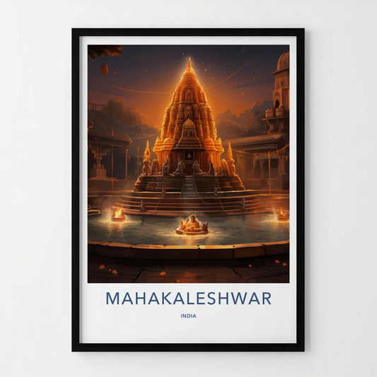 Mahakaleshwar Poster - India Travel Art - Madhya Pradesh Radiant Temple Complex Home Decor