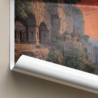 Maharashtra Poster - India Art Print - Maharashtra Caves Sunset Home Decor