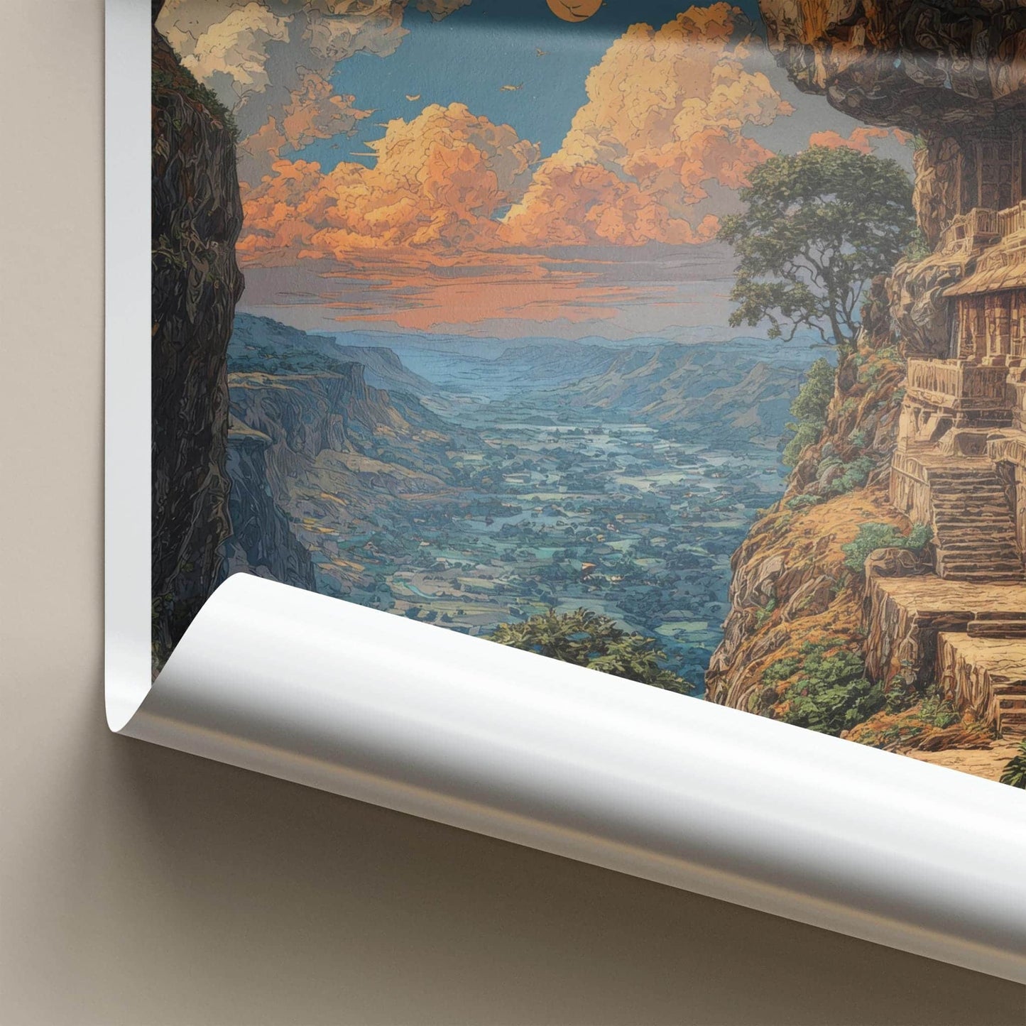 Maharashtra Poster - India Travel Art - Maharashtra Ancient Cave Site Home Decor