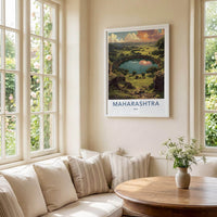 Maharashtra Poster - India Travel Art - Maharashtra Volcanic Lake Sunset Home Decor