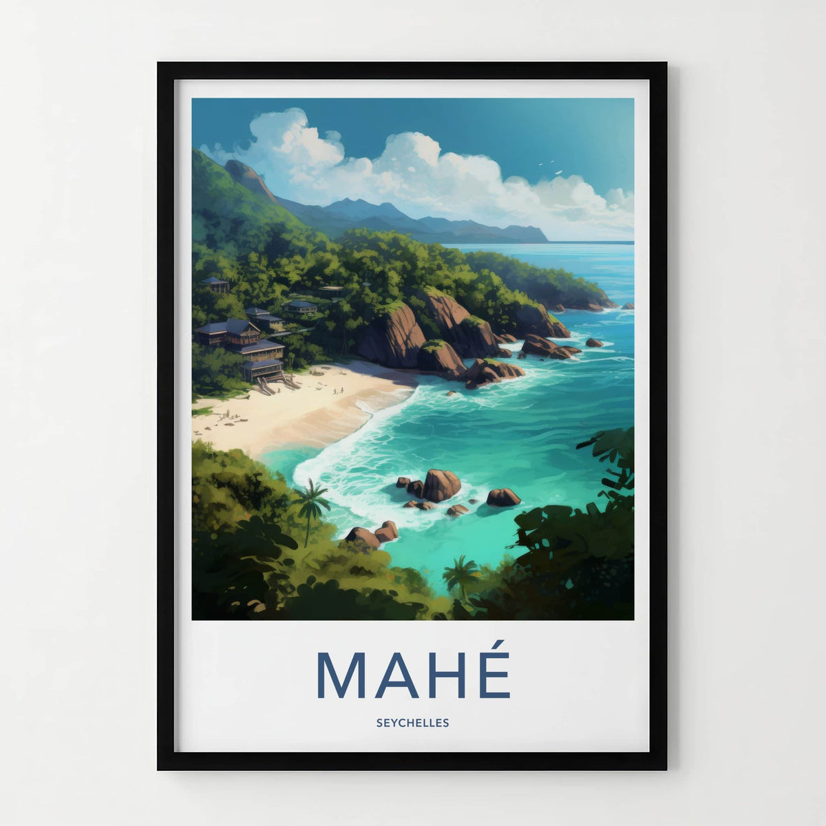 Mahe Poster - Seychelles Travel Art - Lush Coastal Retreat Home Decor