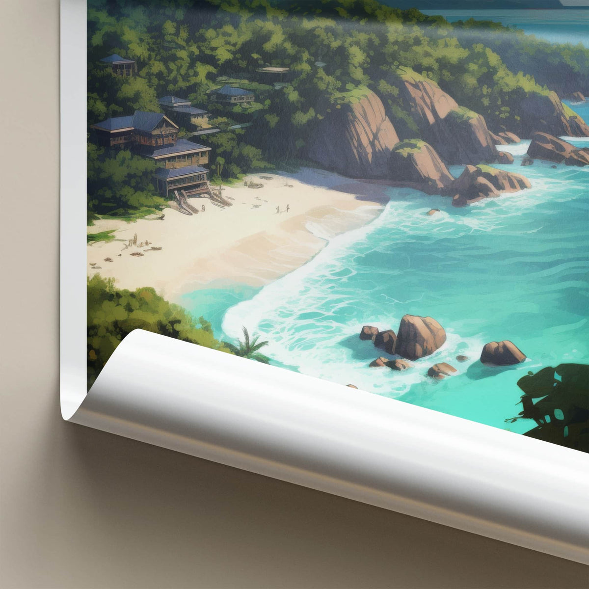 Mahe Poster - Seychelles Travel Art - Lush Coastal Retreat Home Decor