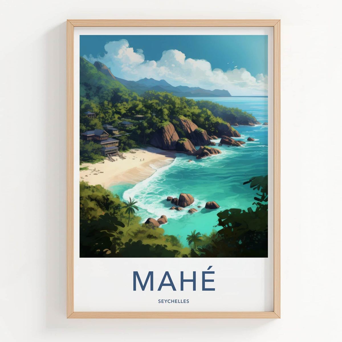 Mahe Poster - Seychelles Travel Art - Lush Coastal Retreat Home Decor