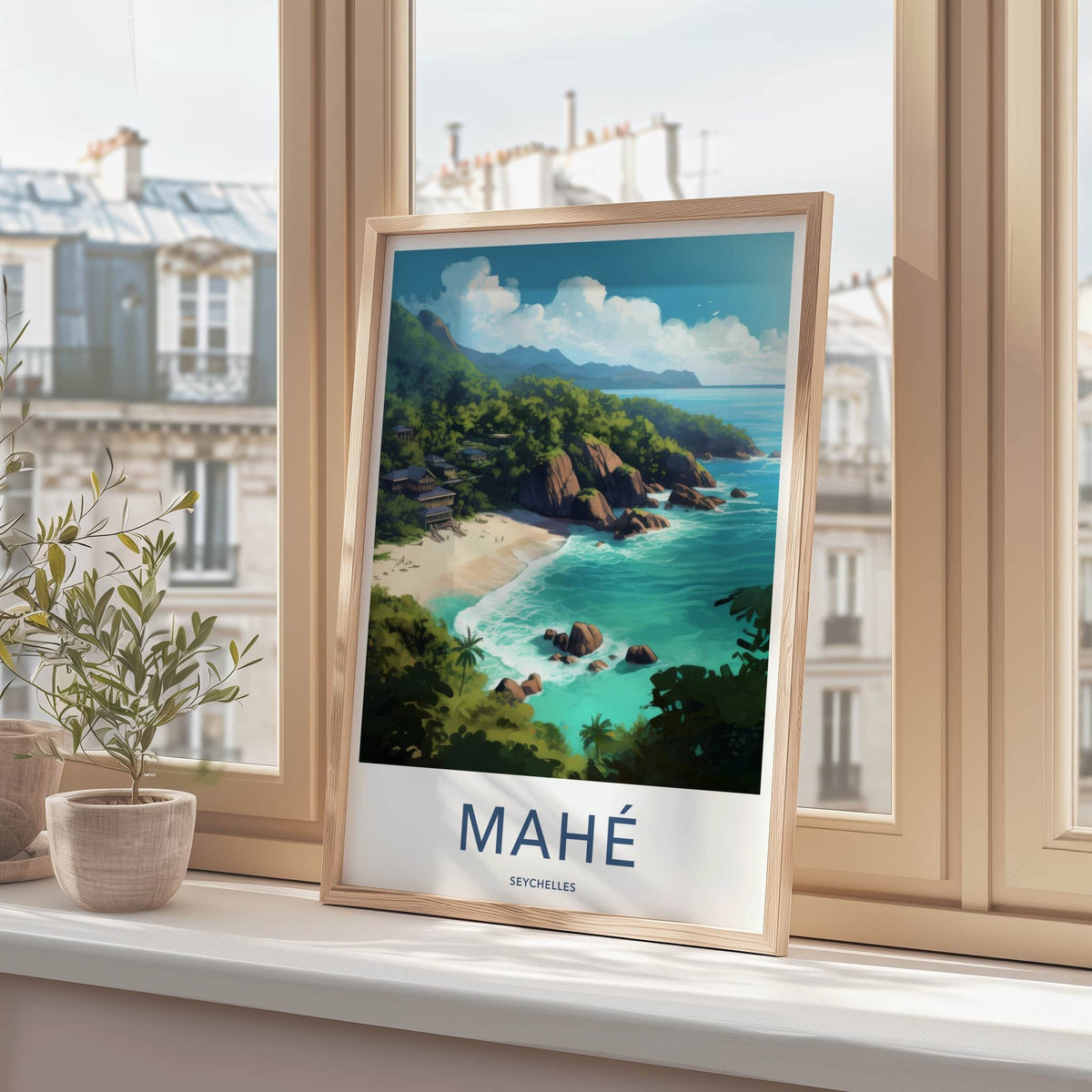 Mahe Poster - Seychelles Travel Art - Lush Coastal Retreat Home Decor