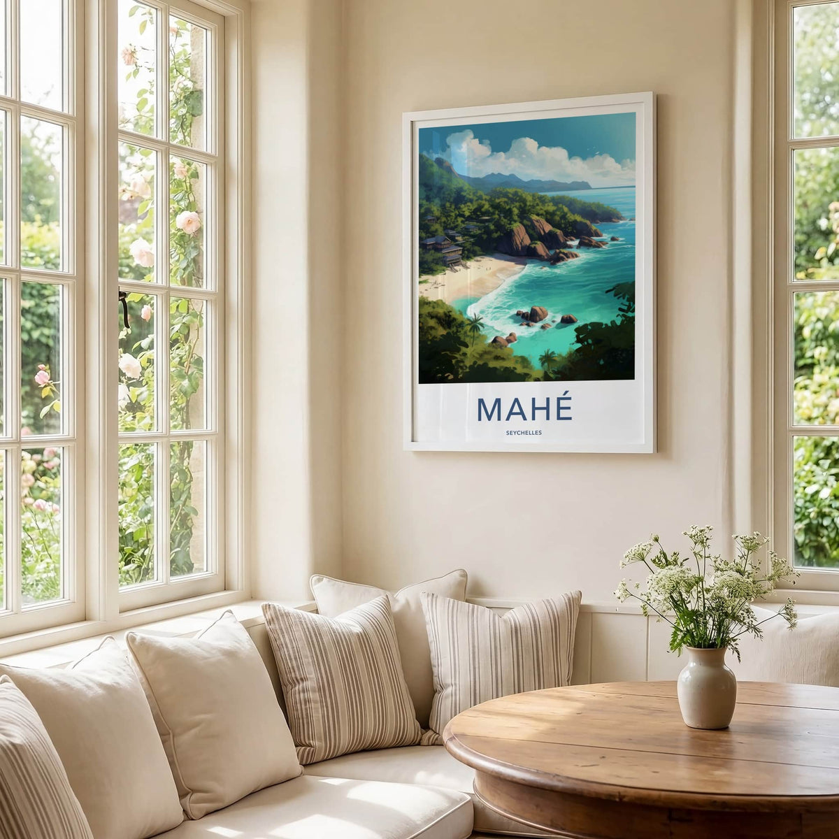 Mahe Poster - Seychelles Travel Art - Lush Coastal Retreat Home Decor