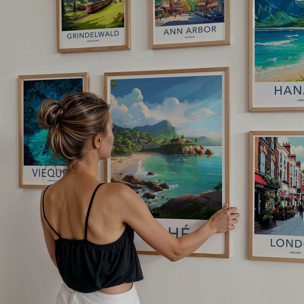 Mahe Poster - Seychelles Travel Art - Lush Coastal View Home Decor