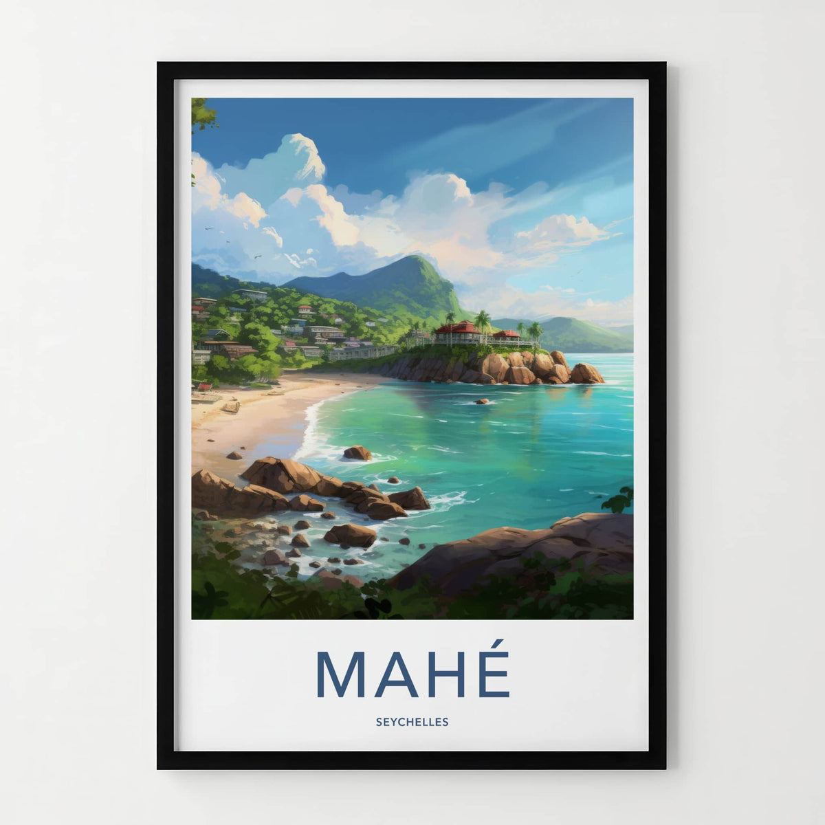 Mahe Poster - Seychelles Travel Art - Lush Coastal View Home Decor