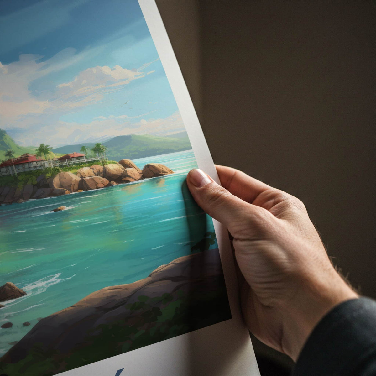 Mahe Poster - Seychelles Travel Art - Lush Coastal View Home Decor