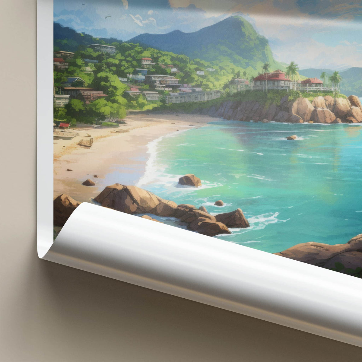 Mahe Poster - Seychelles Travel Art - Lush Coastal View Home Decor
