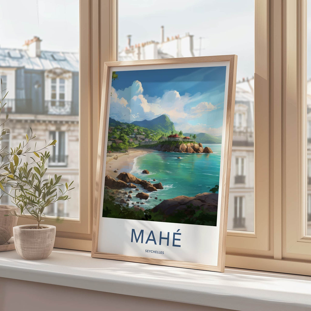 Mahe Poster - Seychelles Travel Art - Lush Coastal View Home Decor