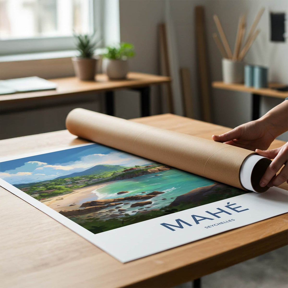 Mahe Poster - Seychelles Travel Art - Lush Coastal View Home Decor