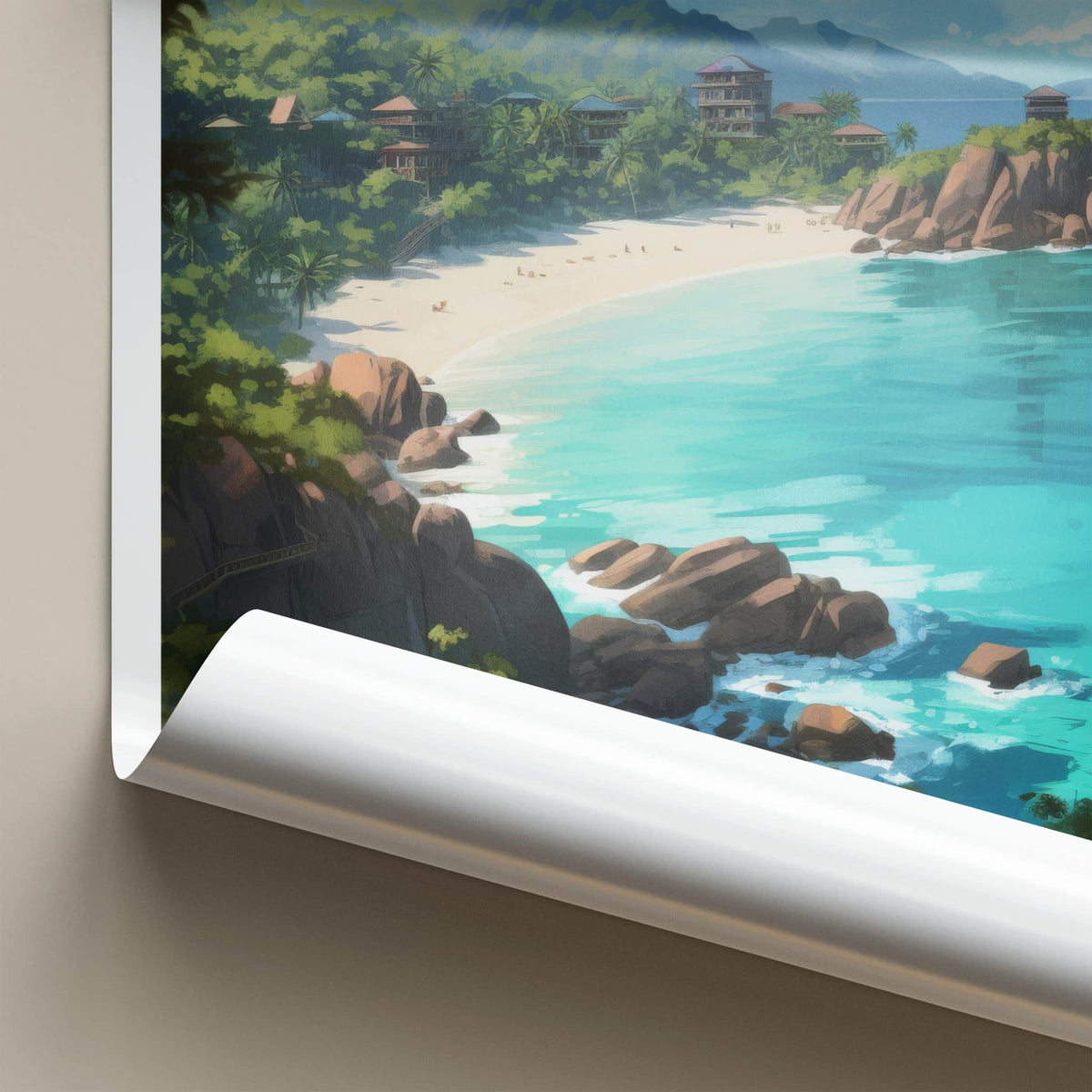 Mahe Poster - Seychelles Travel Art - Tropical Beach Resort Home Decor