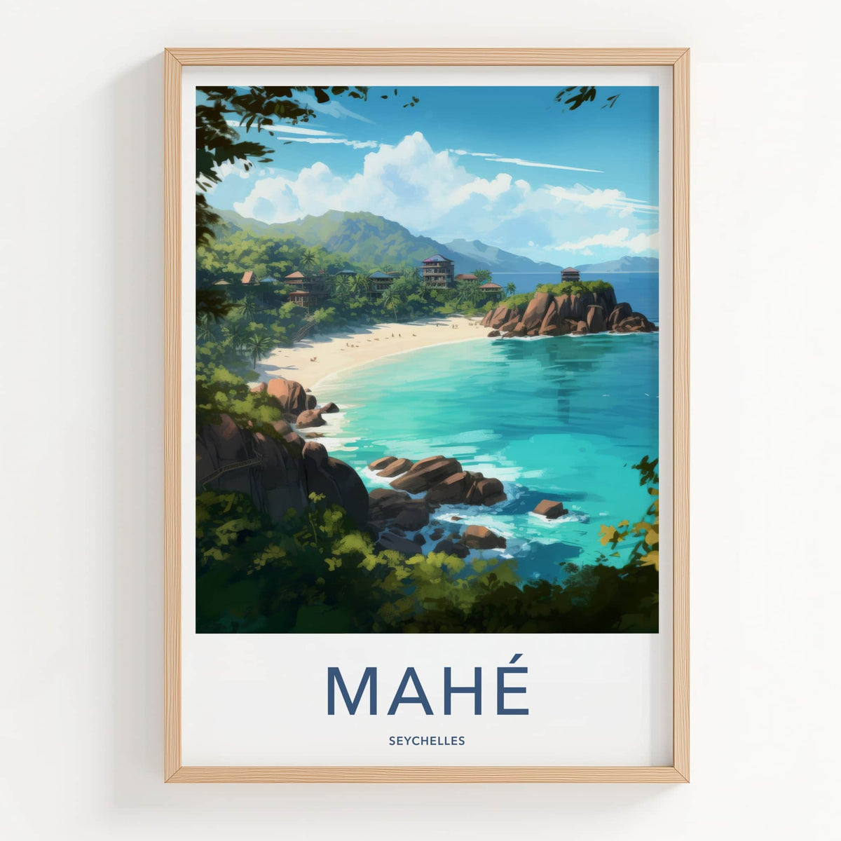 Mahe Poster - Seychelles Travel Art - Tropical Beach Resort Home Decor