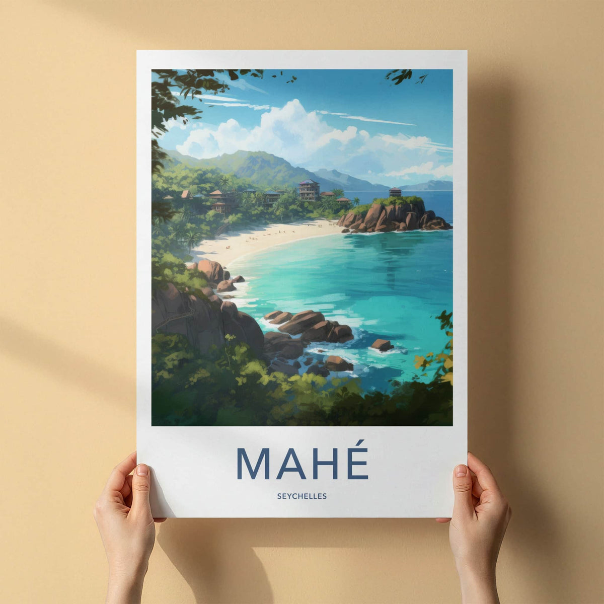 Mahe Poster - Seychelles Travel Art - Tropical Beach Resort Home Decor