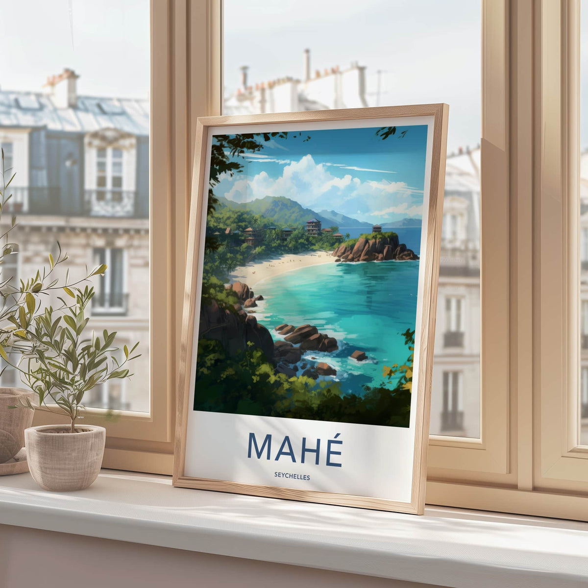 Mahe Poster - Seychelles Travel Art - Tropical Beach Resort Home Decor
