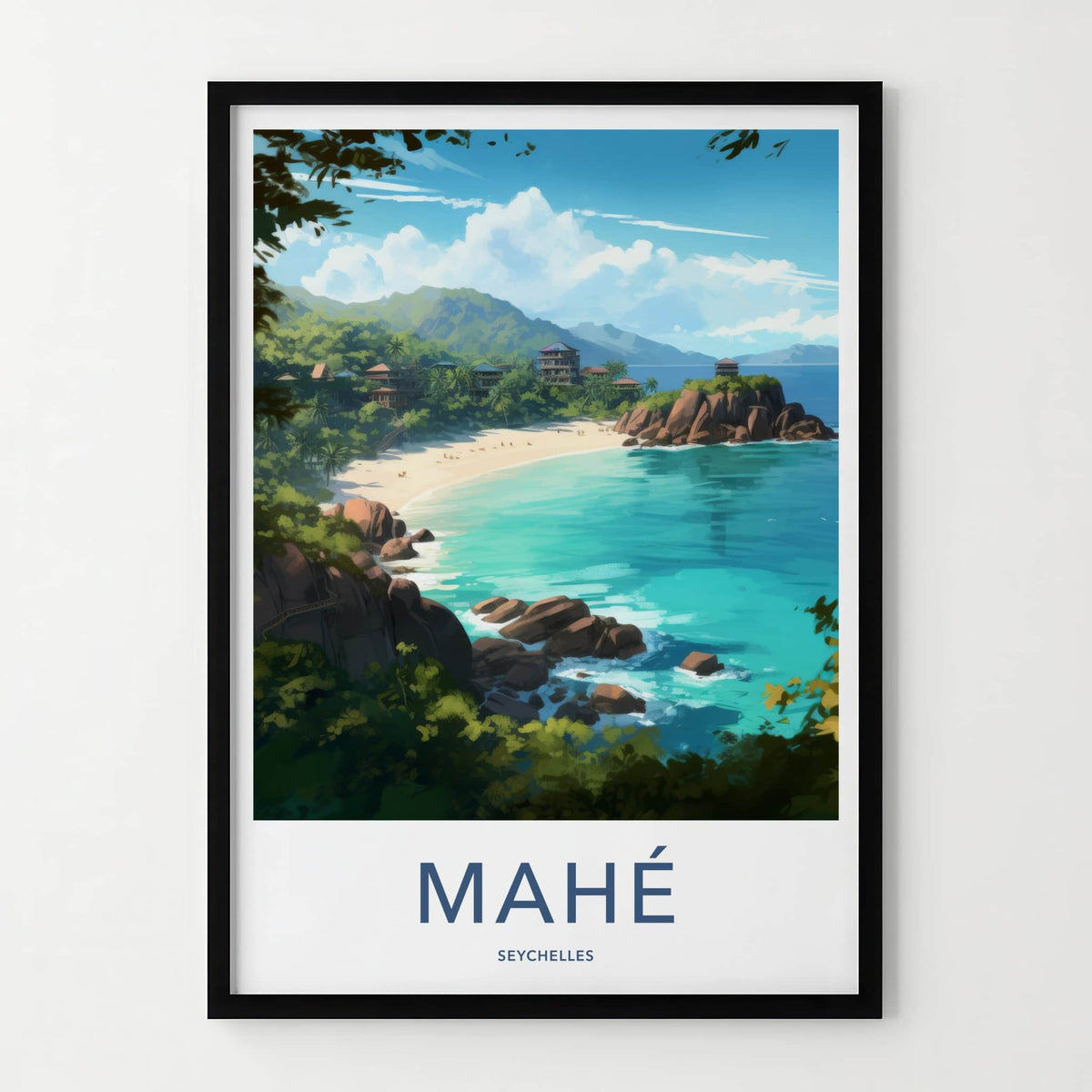 Mahe Poster - Seychelles Travel Art - Tropical Beach Resort Home Decor