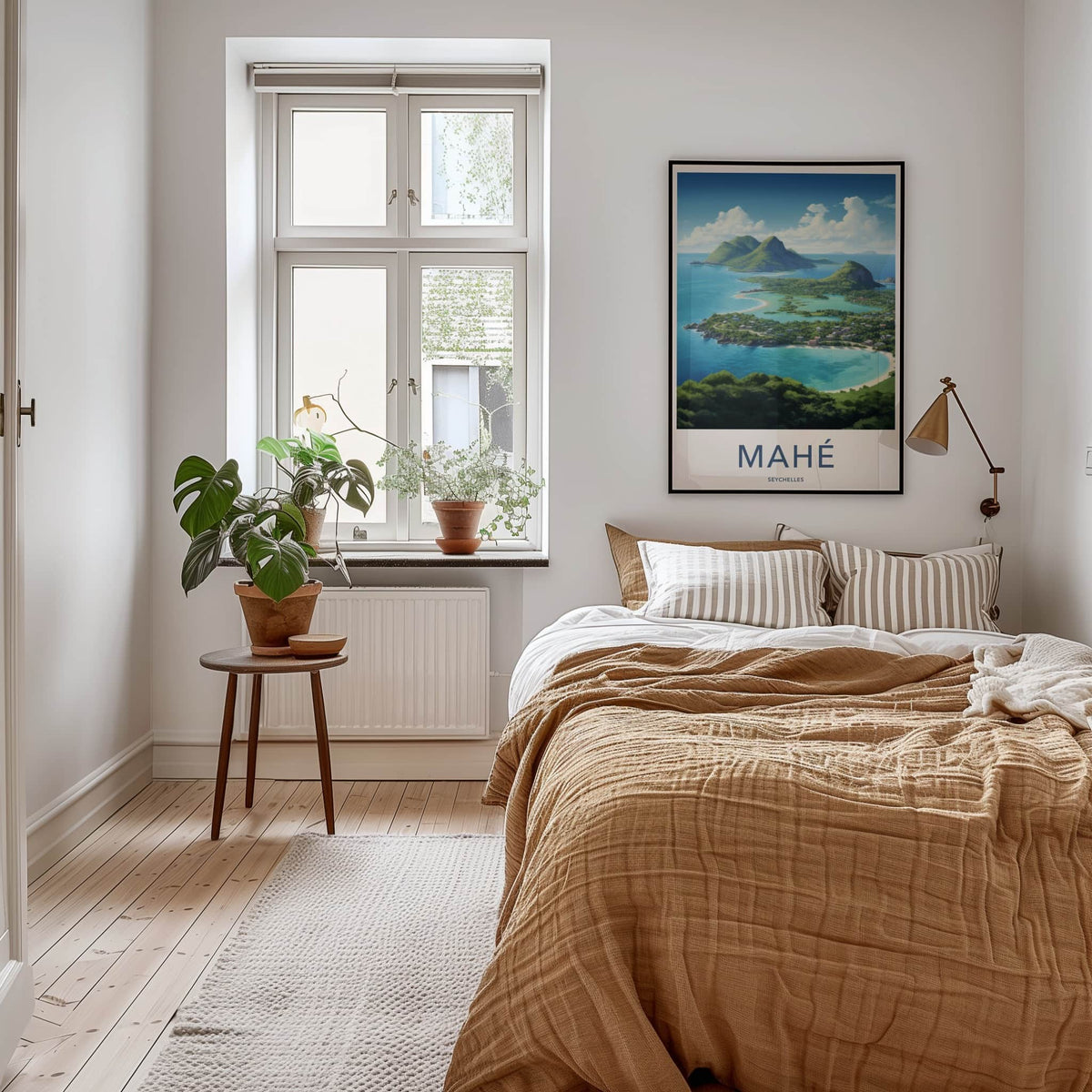 Mahe Poster - Seychelles Wall Art - Azure Lagoon Houses Home Decor