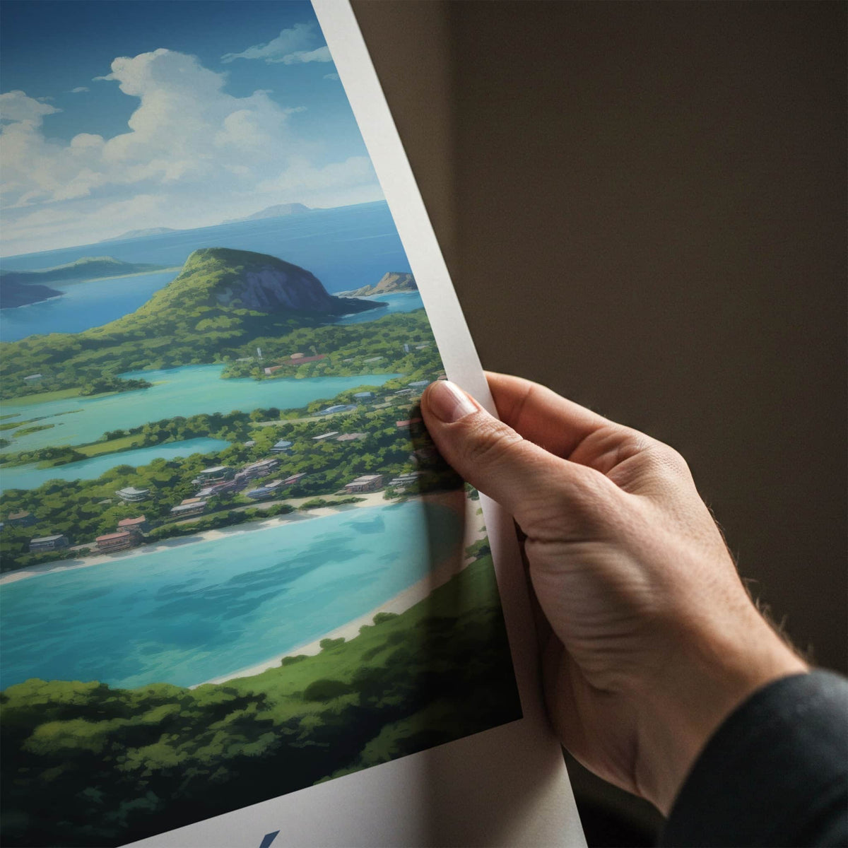 Mahe Poster - Seychelles Wall Art - Azure Lagoon Houses Home Decor
