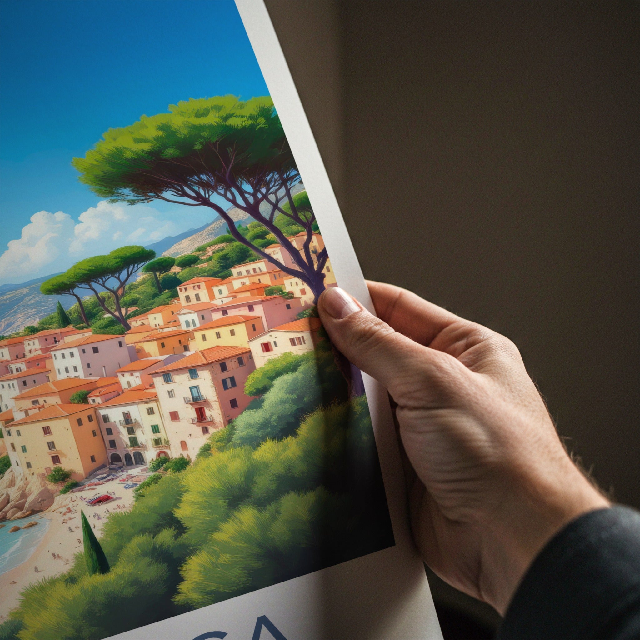 Majorca Poster - Spain Travel Art - Sunny Coastal Village Home Decor