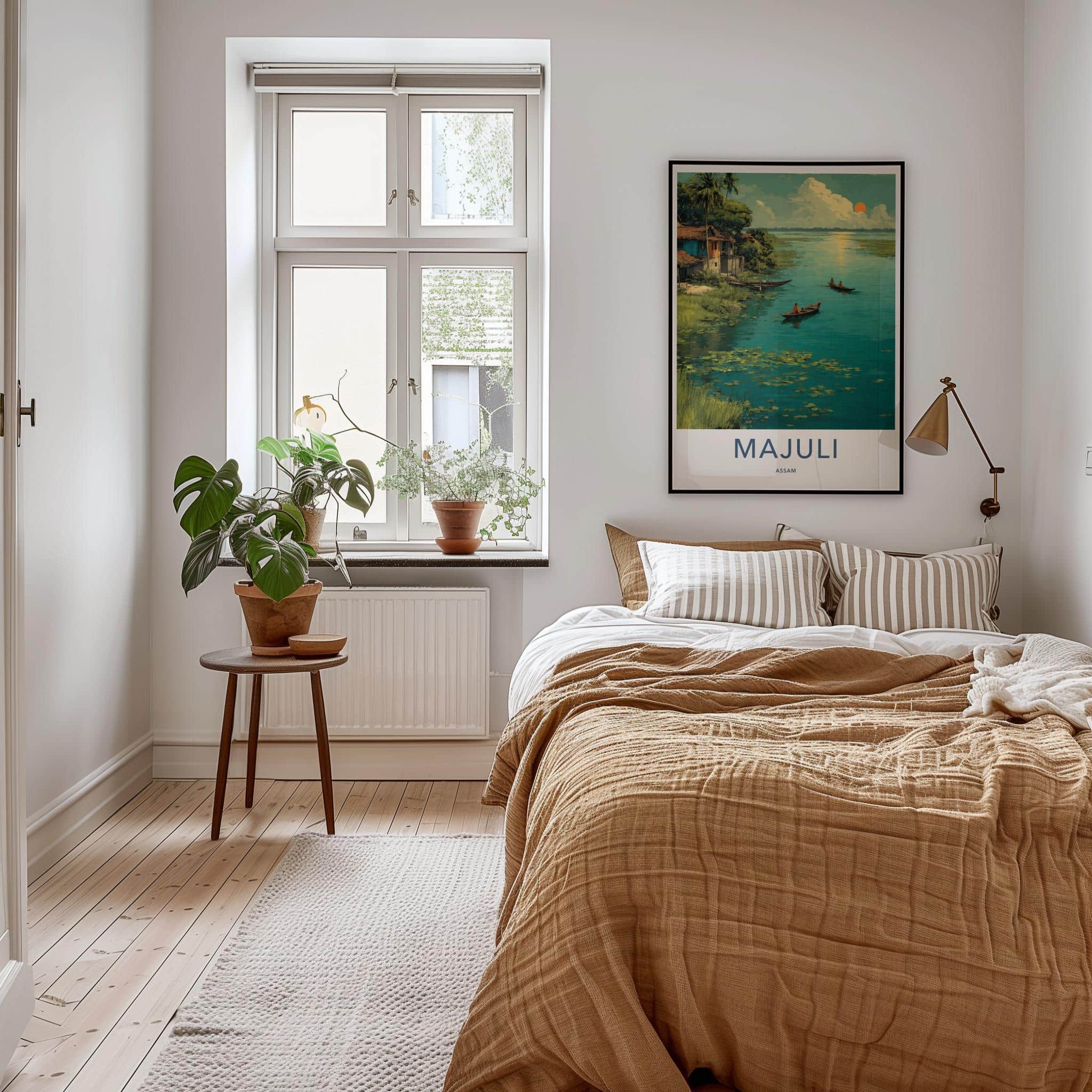 Majuli Poster - India Travel Art - Assam Golden Sunset Wall Decor