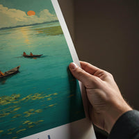 Majuli Poster - India Travel Art - Assam Golden Sunset Wall Decor