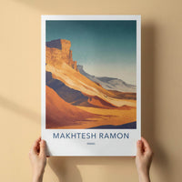 Makhtesh Ramon Poster - Israel Travel Art - Desert Crater Landscape Gallery Art