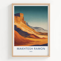 Makhtesh Ramon Poster - Israel Travel Art - Desert Crater Landscape Gallery Art