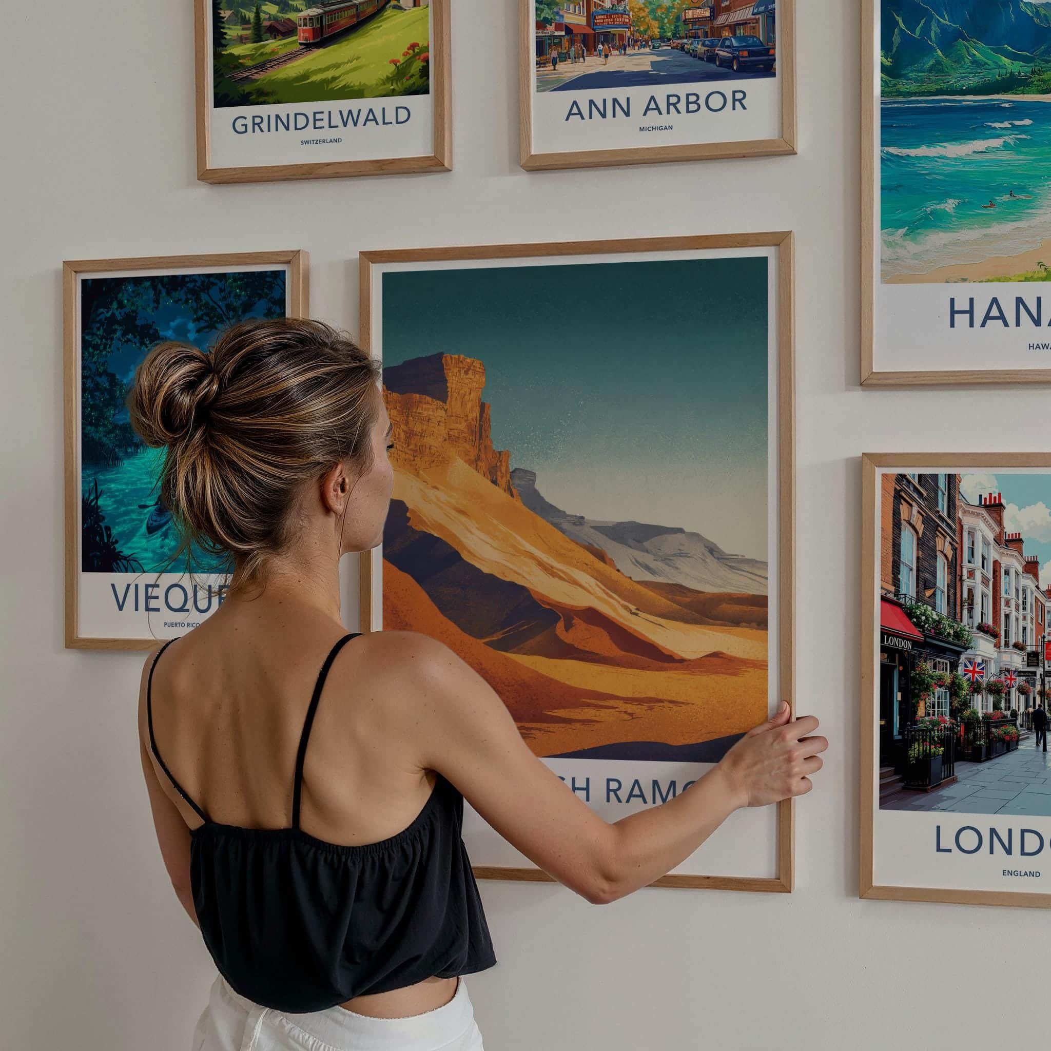 Makhtesh Ramon Poster - Israel Travel Art - Desert Crater Landscape Gallery Art