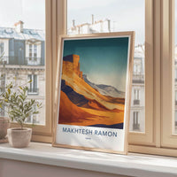 Makhtesh Ramon Poster - Israel Travel Art - Desert Crater Landscape Gallery Art